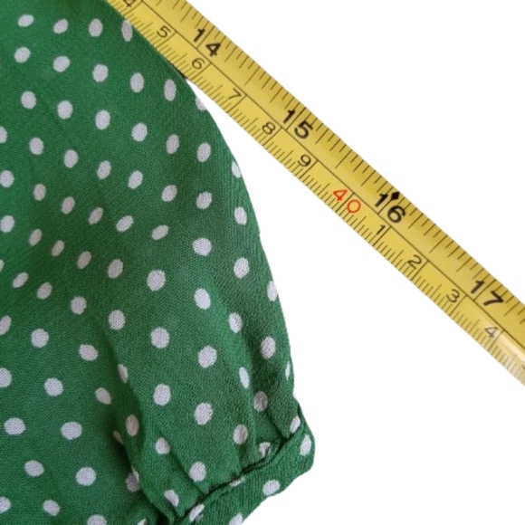 Boden - Feminine green sheer button down 3/4 sleeve blouse for women - Size: 12 - Picture 13 of 13